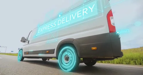Express delivery using smart logistics. Express delivery of goods by white Stock Footage 279238263