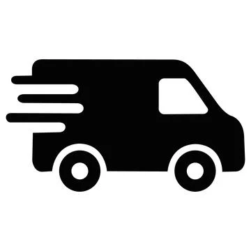 Express delivery van moving fast icon symbol Stock Illustration