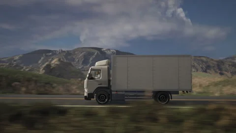 Express Delivery Van Rides On Road To Transport Cargo Shipment For Supply Chain Stock Footage 319674639