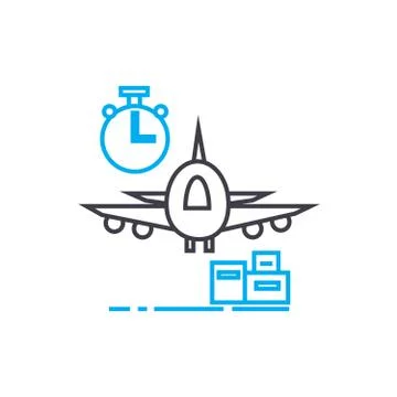 Express delivery vector thin line stroke icon. Express delivery outline Illustrazione stock