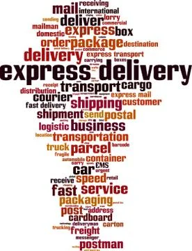 Express delivery word cloud Stock Illustration