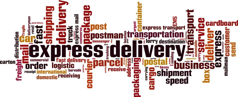 Express delivery word cloud Stock Illustration