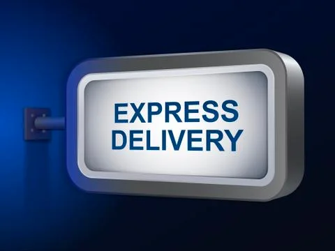 Express delivery words on billboard Stock Illustration