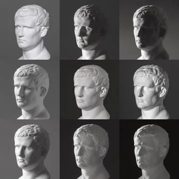 Express to different angles of light. Agrippa plaster figure. for drawing.	 Stock Photos