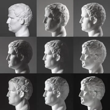 Express to different angles of light. Agrippa plaster figure. for drawing.	 Stock Photos