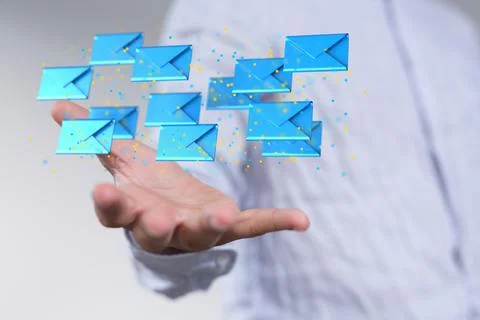 Express envelope and parcel abstract technology background Stock Photos