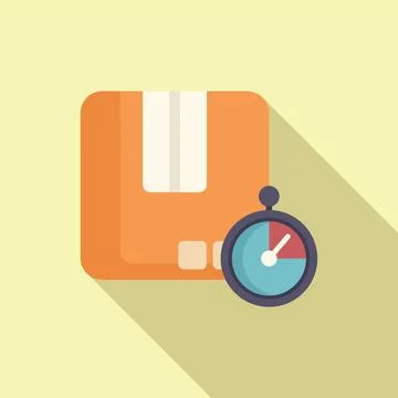 Express import icon flat vector. Service parcel Stock Illustration