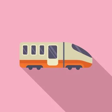 Express locomotive icon flat vector. Electric rapid transport Stock Illustration