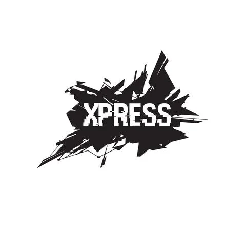 Express logotype scratch metal rough Grunge logo Stock Illustration