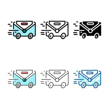 Express mail range color icon vector Stock Illustration