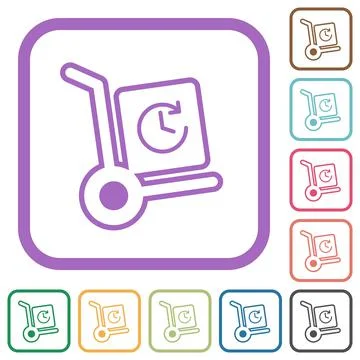 Express up parcel delivery outline simple icons Illustrazione stock