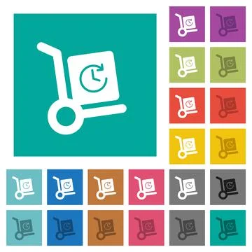 Express up parcel delivery solid square flat multi colored icons Illustrazione stock