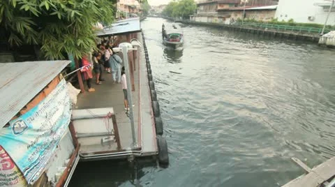 Express passenger boat in station Stock Footage 20534720