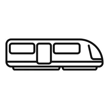 Express platform train icon outline vector. Fast metro move Stock Illustration