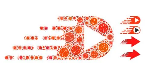 Express Right Direction Mosaic of Covid Virus Items 스톡 일러스트
