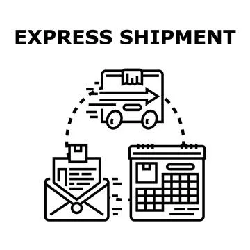 Express shipment concept delivering package quickly Ilustração Stock