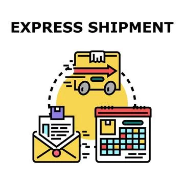 Express shipment concept delivering package quickly Stock Illustration