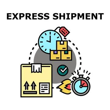 Express shipment delivering fast package logistics concept Stock Illustration