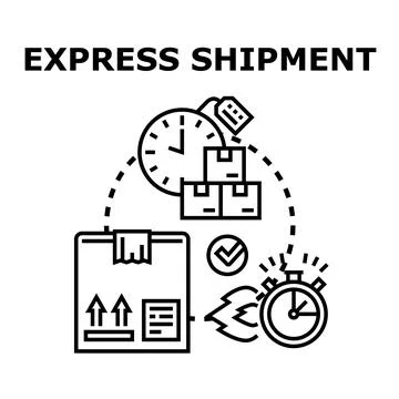 Express shipment delivering fast package logistics concept Stock Illustration