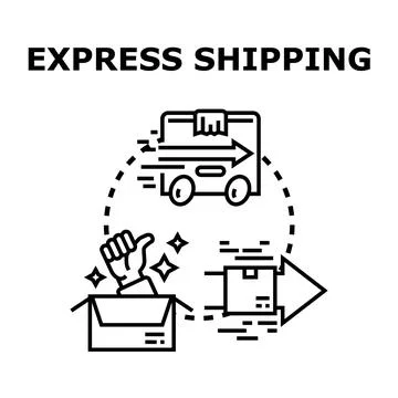 Express shipping logistic fast delivery service concept Stock Illustration