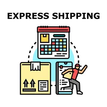 Express shipping logistics concept delivering fast package 库存插图