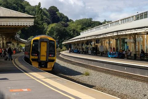 "Express Sprinter" at Bath Spa Railway Station. Stock Photos