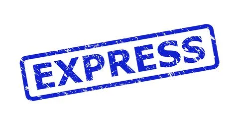 EXPRESS Stamp Seal with Unclean Surface and Rounded Rectangle Frame Stock Illustration