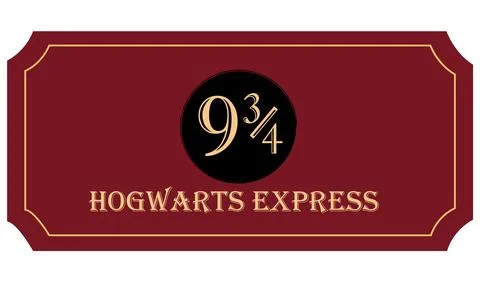 An express ticket on a magical train that will take you to a magical school Stock-Illustration