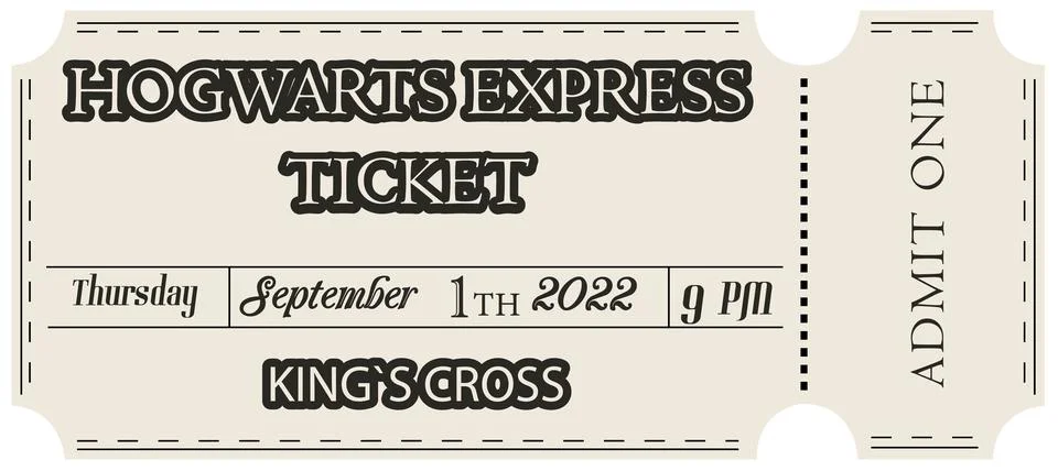 An express ticket on a magical train that will take you to a magical school Stock-Illustration