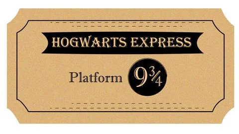 An express ticket on a magical train that will take you to a magical school Illustrazione stock