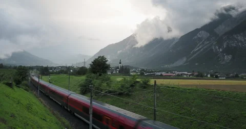 Express Train Passing Through Countryside Stock Footage 263846373