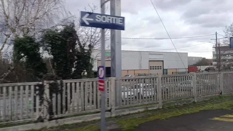 Express Train Starting in Paris Suburb Stock-Footage 303352266