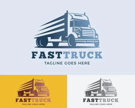 Express Truck Logo Vector Design Stock Illustration