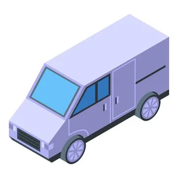 Express van icon isometric vector. Fast delivery truck Illustrazione stock