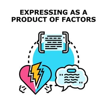 Expressing complex concepts as product of factors Stock Illustration