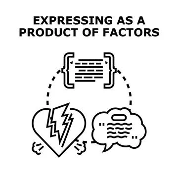 Expressing complex concepts as product of factors Stock Illustration
