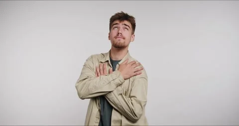 Expressing emotions through dynamic gestures in captivating studio setting Stock-Footage 329113217