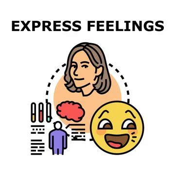 Expressing feelings and emotions vector illustration concept Stock Illustration