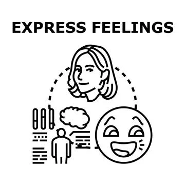 Expressing feelings and emotions vector illustration concept Stock Illustration