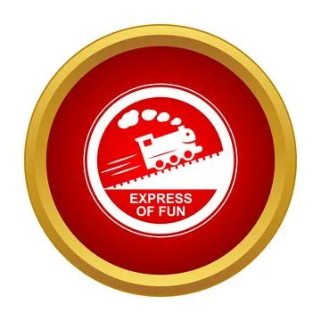 Expressing fun with a train engine icon logo Stock Illustration