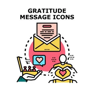 Expressing gratitude message communication and appreciation Stock Illustration