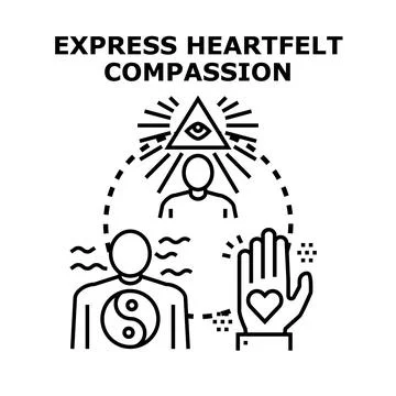 Expressing heartfelt compassion, empathy, and spiritual connection Stock Illustration