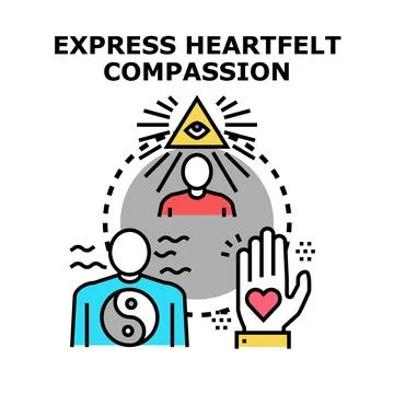 Expressing heartfelt compassion, empathy, and spiritual connection Stock Illustration
