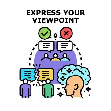Expressing viewpoint, opinion, and difference in communication Stock Illustration