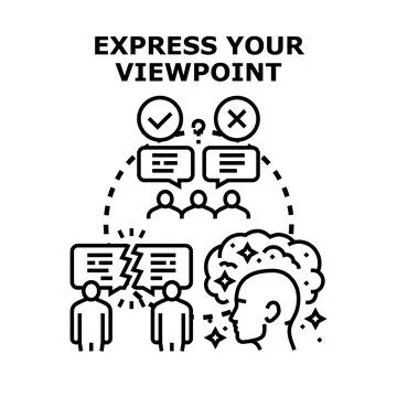 Expressing viewpoint, opinion, and difference in communication Stock Illustration