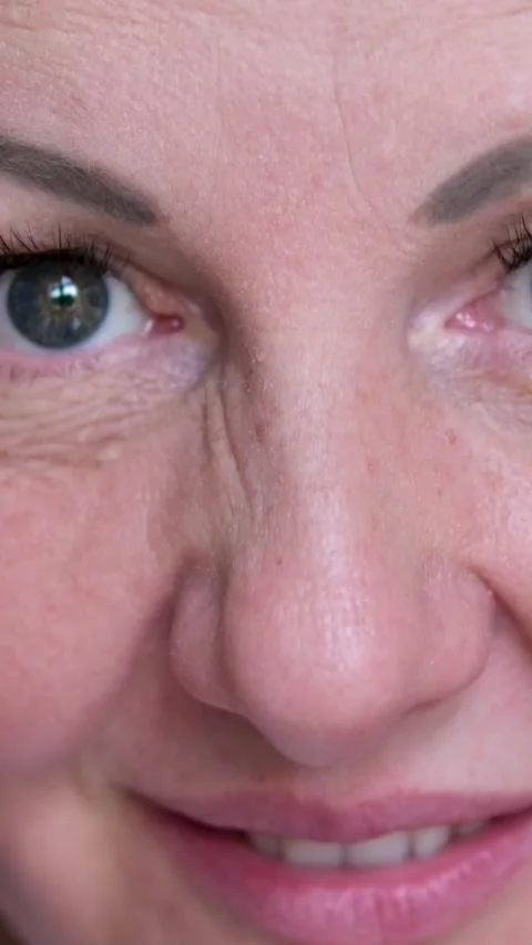 Expression of affection on the face be touched tenderness beautiful adult woman Stock Footage 287440679