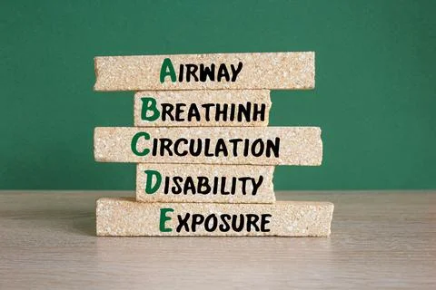 The expression Airway, Breathing, Circulation, Disability, Exposure Foto stock