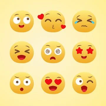 Expression of emotion concept set. cartoon illustration emotion face of human Stock Illustration