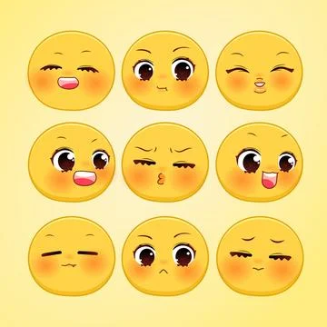 Expression of emotion concept set. cartoon illustration emotion face of human Stock Illustration