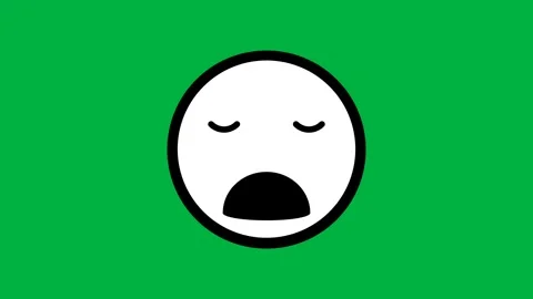 Expression of exhaling emoji on green screen 스톡 동영상 280133138